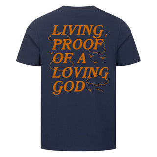 Living Proof Shirt Backprint Detailansicht, Mountain Movers christliche Streetwear