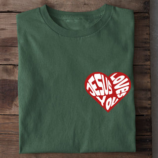 Jezus houdt van je shirt met rood hart