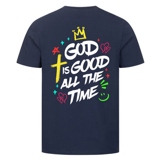 God is good Shirt Backprint Detailansicht, Mountain Movers christliche Streetwear