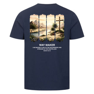 Way Maker in the Wilderness Shirt Backprint Detailansicht, Mountain Movers christliche Streetwear