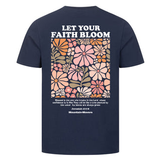 Let Your Faith Bloom and Fly Shirt Backprint Detailansicht, Mountain Movers christliche Streetwear