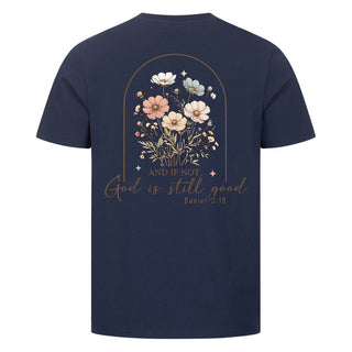God is still good vintage Shirt Backprint Detailansicht, Mountain Movers christliche Streetwear