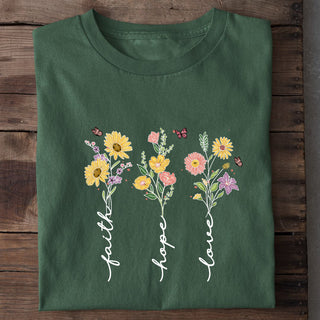 Faith Hope Love Flower Shirt