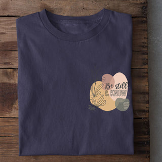 Be still & Know Shirt Detailansicht, Mountain Movers christliche Streetwear
