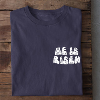 He is Risen Shirt Detailansicht, Mountain Movers christliche Streetwear