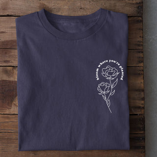 bloom Shirt Detailansicht, Mountain Movers christliche Streetwear