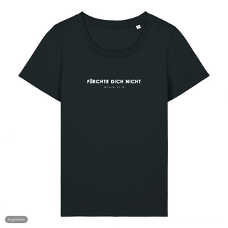 Jesaja 41:10 Frauenshirt deutsch, Schwarz, Vorderseite