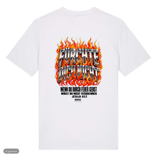 Fürchte dich nicht Flammen T-Shirt, Weiß, Rückseite