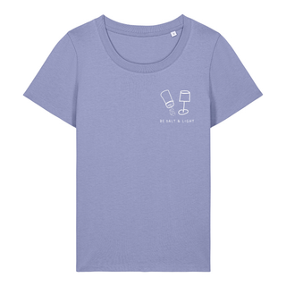 Salt and Light Minimalistic Frauen Shirt Detailansicht, Mountain Movers christliche Streetwear