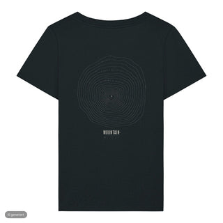 Mustard Seed Höhenlinien Frauenshirt, Schwarz, Rückseite