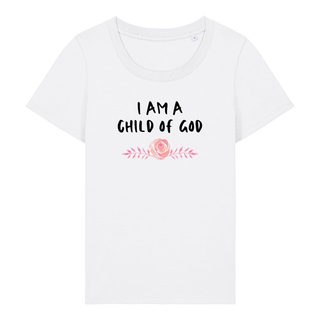 Child of God Frauen T-Shirt Detailansicht, Mountain Movers christliche Streetwear