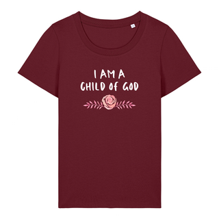 Child of God Frauen T-Shirt Detailansicht, Mountain Movers christliche Streetwear