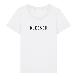 BLESSED FRAUEN SHIRT Detailansicht, Mountain Movers christliche Streetwear