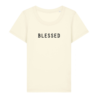 BLESSED FRAUEN SHIRT Detailansicht, Mountain Movers christliche Streetwear