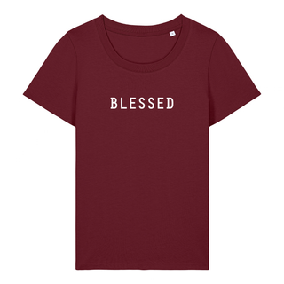 BLESSED FRAUEN SHIRT Detailansicht, Mountain Movers christliche Streetwear