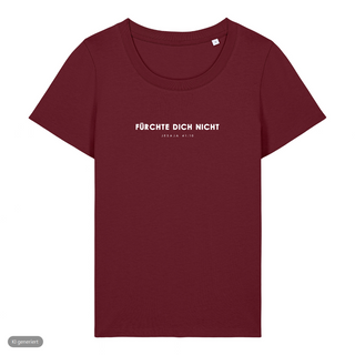 Jesaja 41:10 Frauenshirt deutsch, Burgunder, Vorderseite