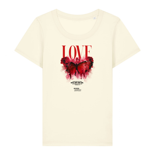 Love Streetwear FRONT Frauen T-Shirt Detailansicht, Mountain Movers christliche Streetwear