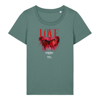 Love Streetwear FRONT Frauen T-Shirt Detailansicht, Mountain Movers christliche Streetwear