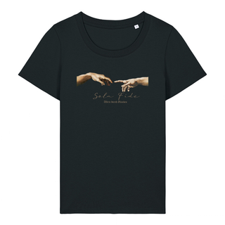 Sola Fide Frauen T-Shirt Detailansicht, Mountain Movers christliche Streetwear