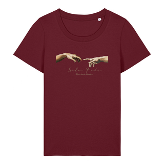 Sola Fide Frauen T-Shirt Detailansicht, Mountain Movers christliche Streetwear