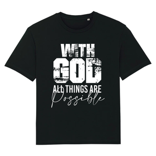 Met God oversized T-shirt op de achterkant