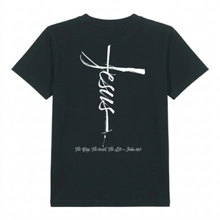 Jesus Cross Kinder T-Shirt Backprint