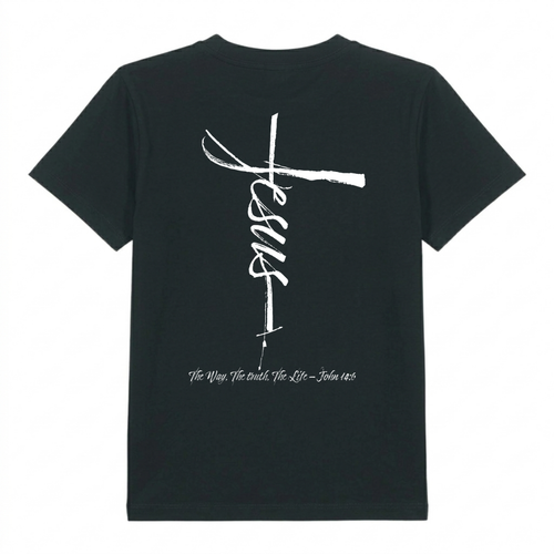 Jesus Cross Kinder T-Shirt Backprint