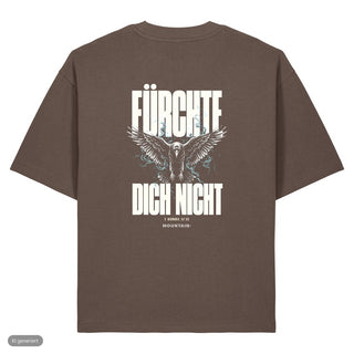 Fürchte dich nicht Rabe Heavy Oversized Shirt, Mocha, Rückseite