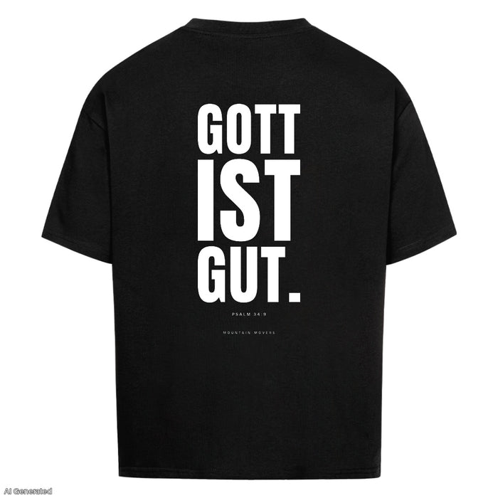 Gott ist gut Psalm 34:9 Oversize Shirt Backprint