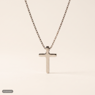 Minimalistische Kreuzkette aus Edelstahl als Gratis-Geschenk
