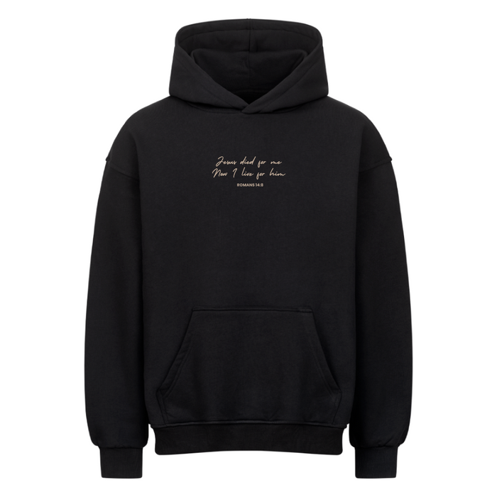 Jesus died for me calligraphy oversize hoodie