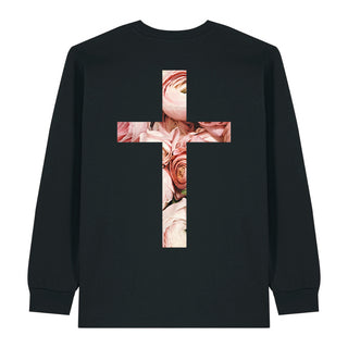 rose cross Longsleeve BackPrint