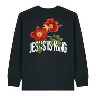jesus is king flower Longsleeve BackPrint