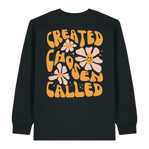 Geschapen Uitgekozen Geroepen Longsleeve Rugprint