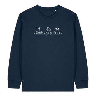Faith Hope Love minimalistisch Longsleeve