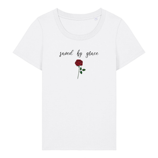 Saved by grace Rose Frauen T-Shirt