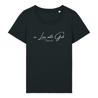 In Love with God Frauen Shirt Detailansicht, Mountain Movers christliche Streetwear