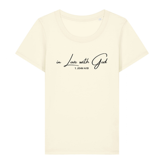 In Love with God Frauen Shirt Detailansicht, Mountain Movers christliche Streetwear