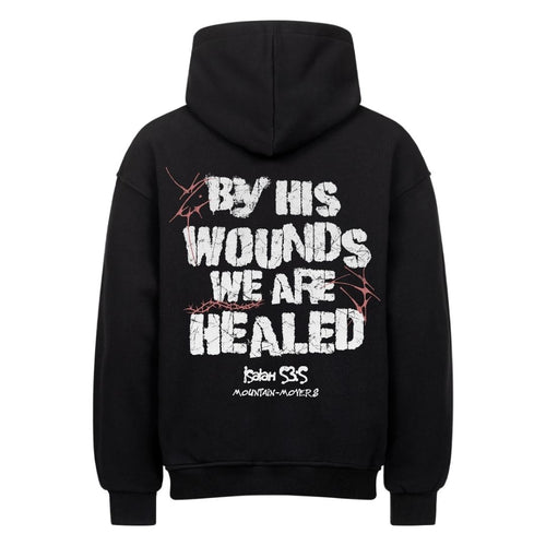 By his Wounds Oversized Hoodie Backprint