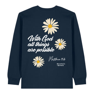 With God Flower Longsleeve BackPrint