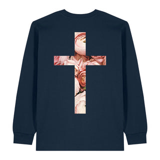 rose cross Longsleeve BackPrint