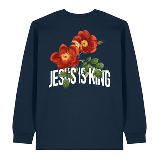 jesus is king flower Longsleeve BackPrint