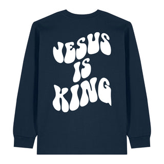 Jesus is king Schrift Longsleeve BackPrint