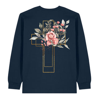 Golden Aquarell Cross Longsleeve BackPrint