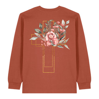 Golden Aquarell Cross Longsleeve BackPrint