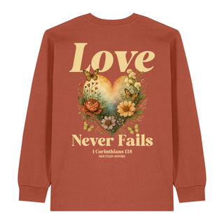 Love never Fails Longsleeve BackPrint