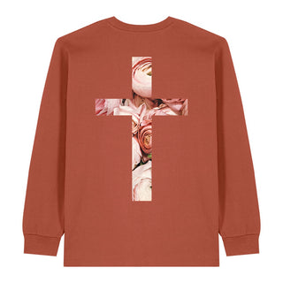 rose cross Longsleeve BackPrint