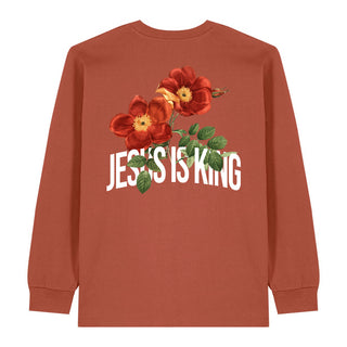 jesus is king flower Longsleeve BackPrint