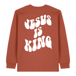 Jesus is king Schrift Longsleeve BackPrint