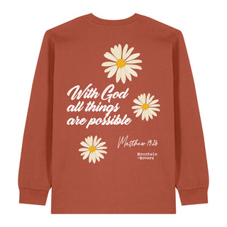 With God Flower Longsleeve BackPrint